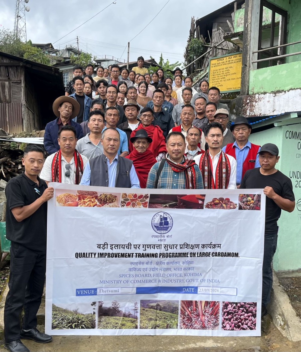 Spices Board officials along with participants during a Growers Training Programme on large cardamom held at Thetsumi village under Chizami Block in Phek district on September 23.